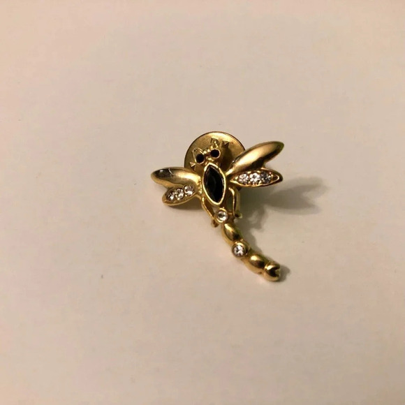 Vtg Lot of 2 Small Pins Dragonfly Brooch and Beetle Insect Pin - Picture 4 of 12